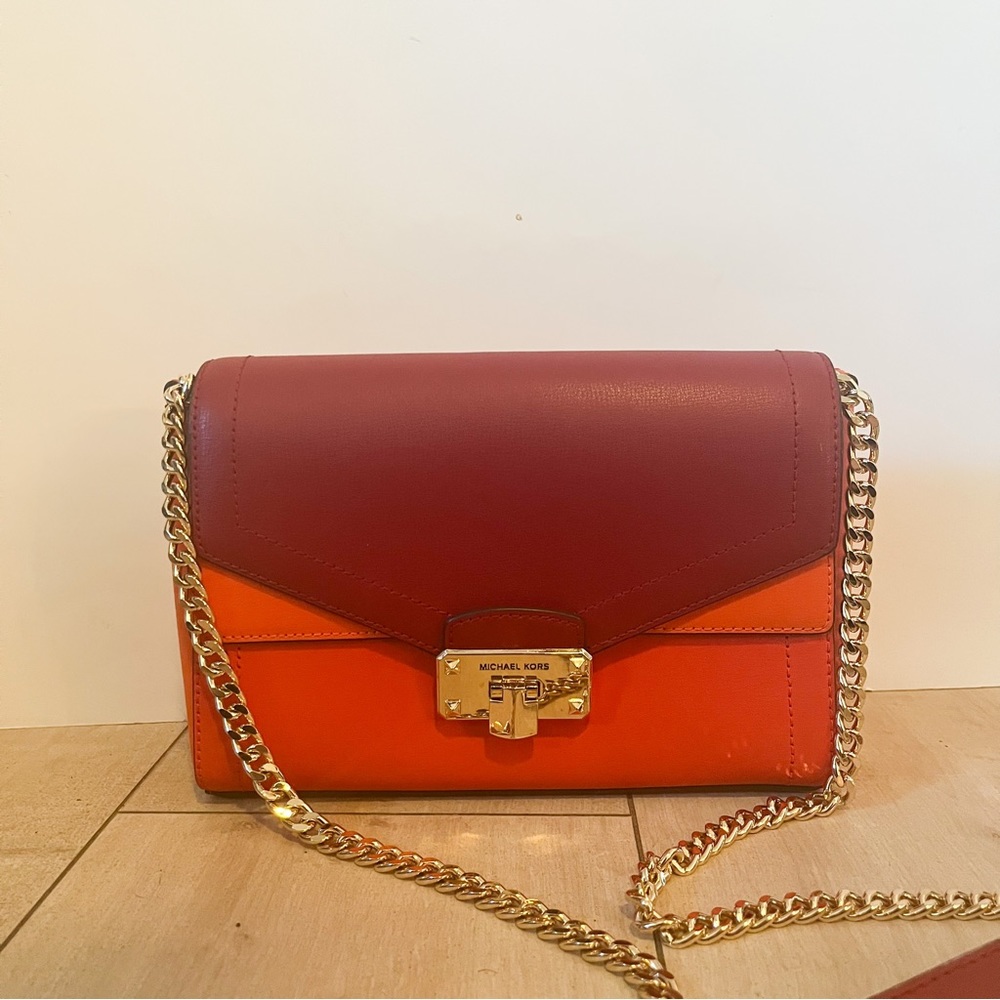 Michael Kors Kinley Crossbody Purse- Clementine